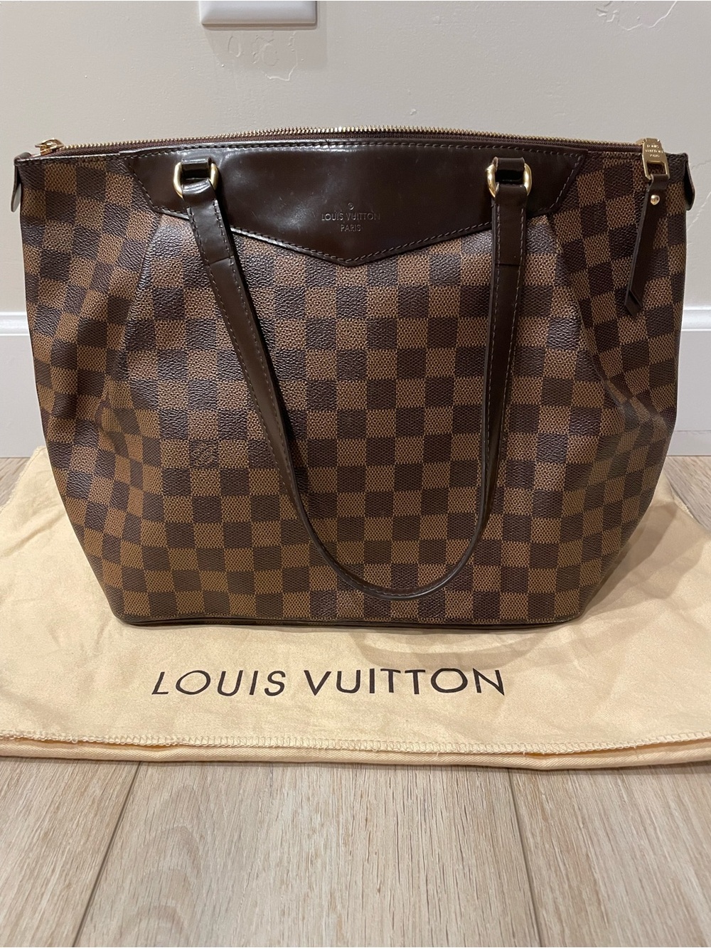 Louis Vuitton Brown Damier Ebene Canvas Tote